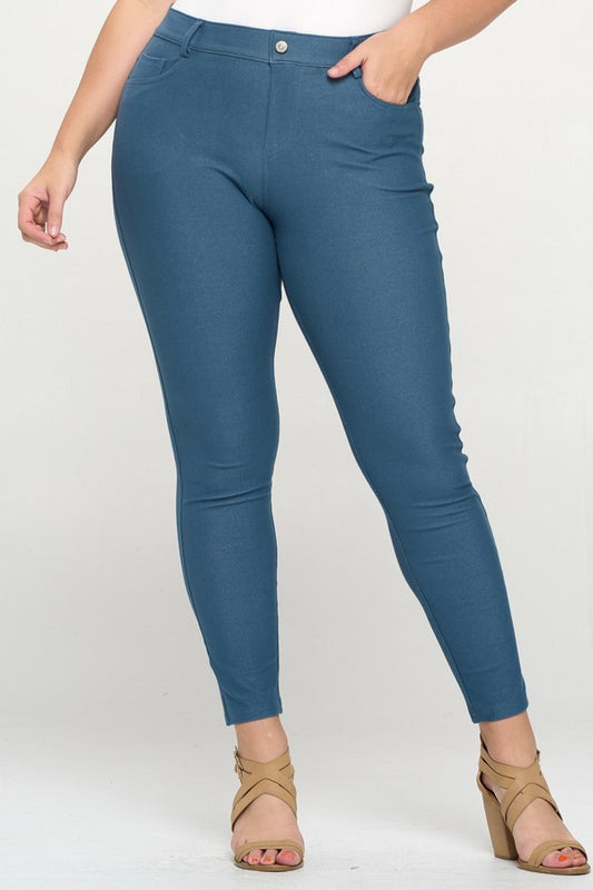 Skinny Cotton Jegging 5-Pocket - Teal